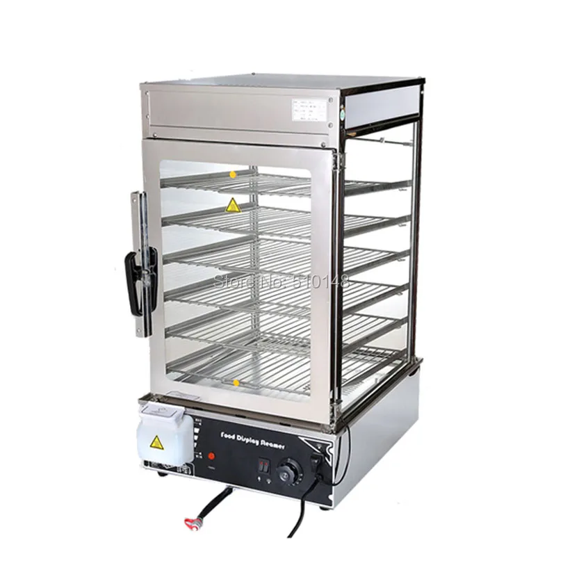 

PKGM-600L Electric bun steamer 6 layers steamed stuffed bun Hot showcase stainless steel glass electric food warmer display