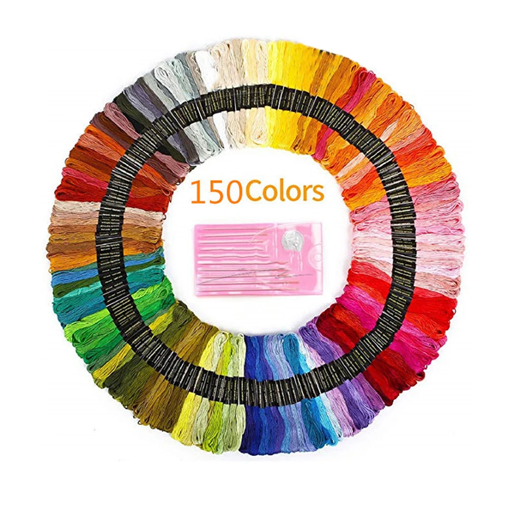 140 мотков в упаковке высококачественная нить для вышивки радужной расцветки