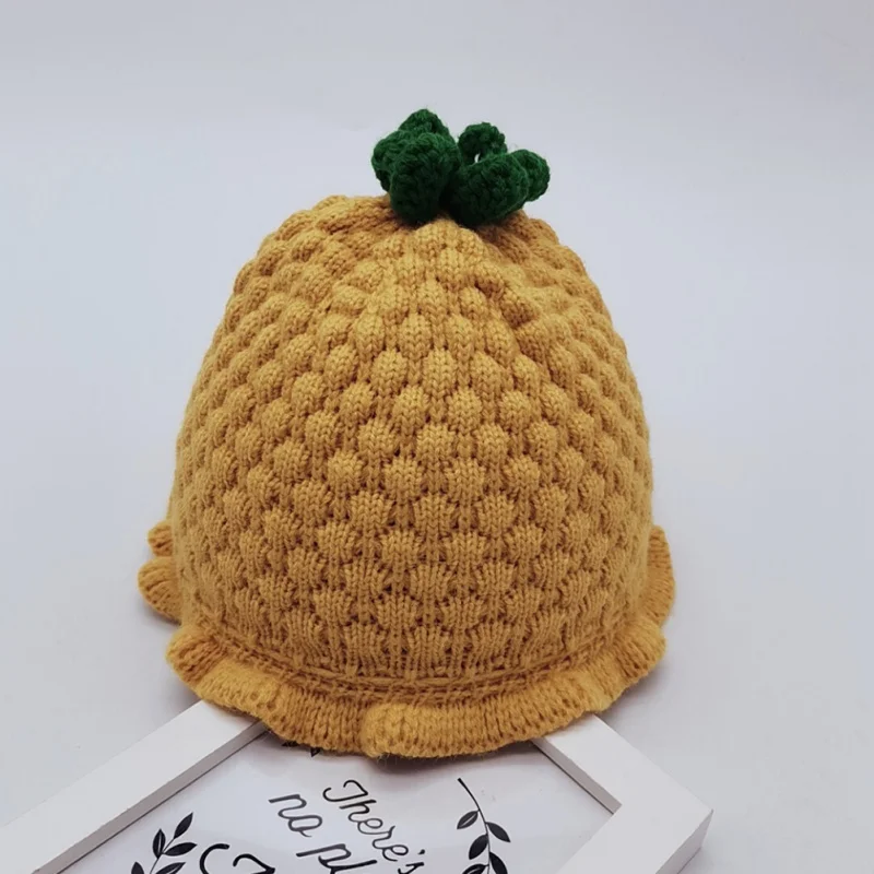 Gorros con estampado de dibujos animados para reci&eacute;n nacido, gorros de lana con dobladillo, bonitos y c&aacute;lidos, para invierno, 2022-3