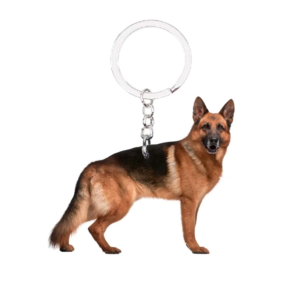 German Shephard Dog Keychain New Pet Dogs Flat NOT 3D Small Keychains Animal Cute Charm Bag Drop Gift for Women Miss Pets | Дом и сад