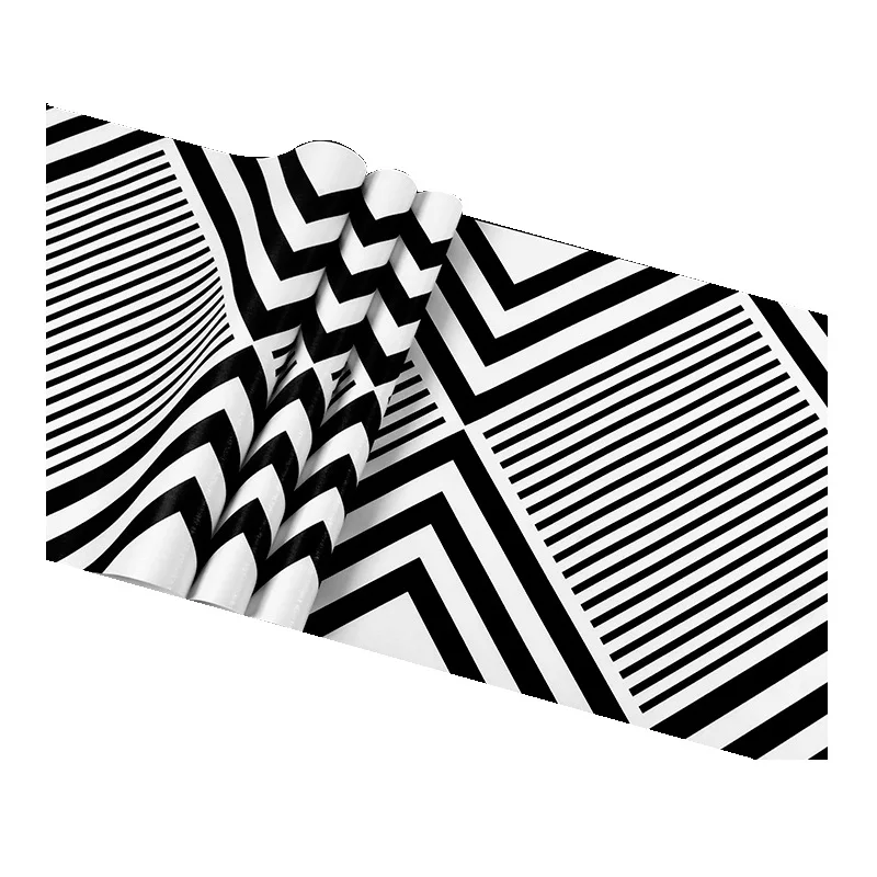 

Black and white square wallpaper geometric pattern simple modern bedroom living room background wall plaid stripe wallpaper