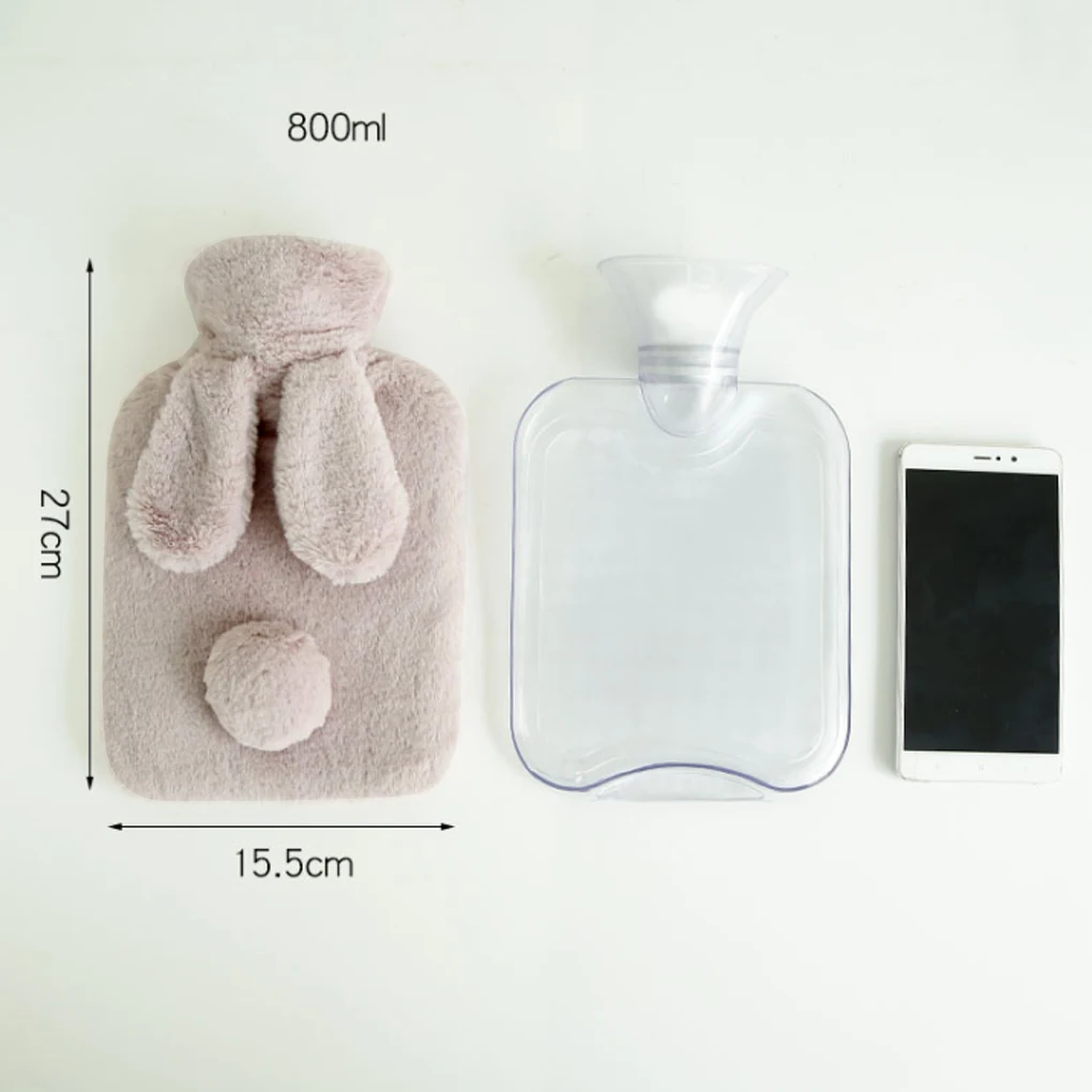 

1pc Adorable Hot Water PVC Bottle Hand Feet Warm Keeping Plush Heat Bag Knitted Soft Cozy Cover Hand Warmer Birthday Winter Gift