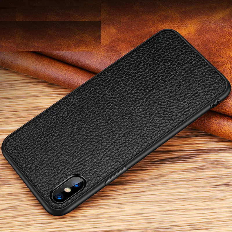 

Thin Genuine Leather+TPU Soft Case For iPhone 7 8 Plus X XR XS MAX Back Cover Coque Capa For Huawei Mate20 20Pro 20X P30 pro