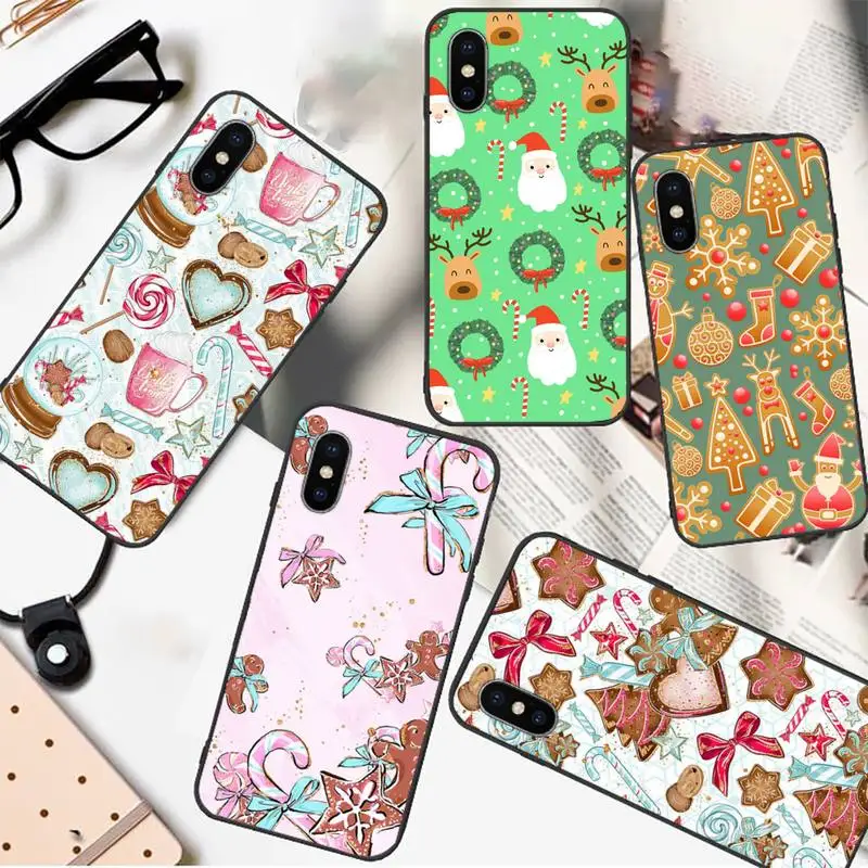 

Merry Christmas cartoon Painted Phone Case for iPhone 11 12 pro XS MAX 8 7 6 6S Plus X 5S SE 2020 XR mini