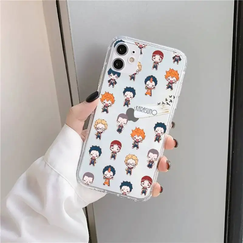 

Cute Japan Anime Oya Haikyuu Clear Phone Case Transparent for iPhone 11 12 mini pro XS MAX 8 7 6 6S Plus X 5S SE 2020 XR