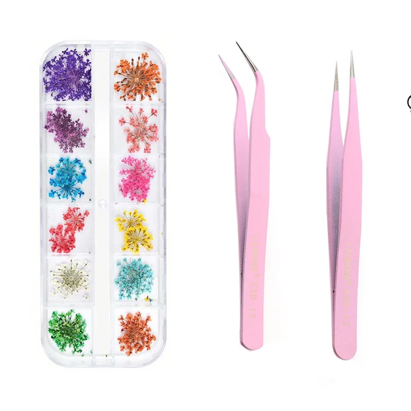 Разные стили для дизайна ногтей сушеные цветы патчи наклейки сделай сам обертки