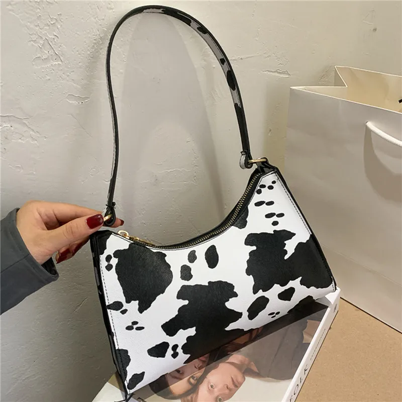 

Fashion Zebra Print Ladies Handbag Luxury PU Leather Underarm Shoulder Bags Daily Design Baguette Totes Female Purse Pouch