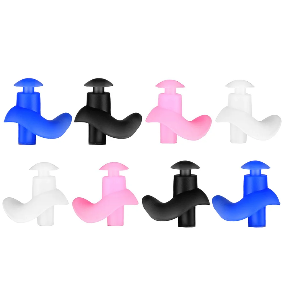 

[Распродажа] 4 пары профессиональных берушей для плавания, водонепроницаемые Многоразовые силиконовые беруши для взрослых (синий + черный +