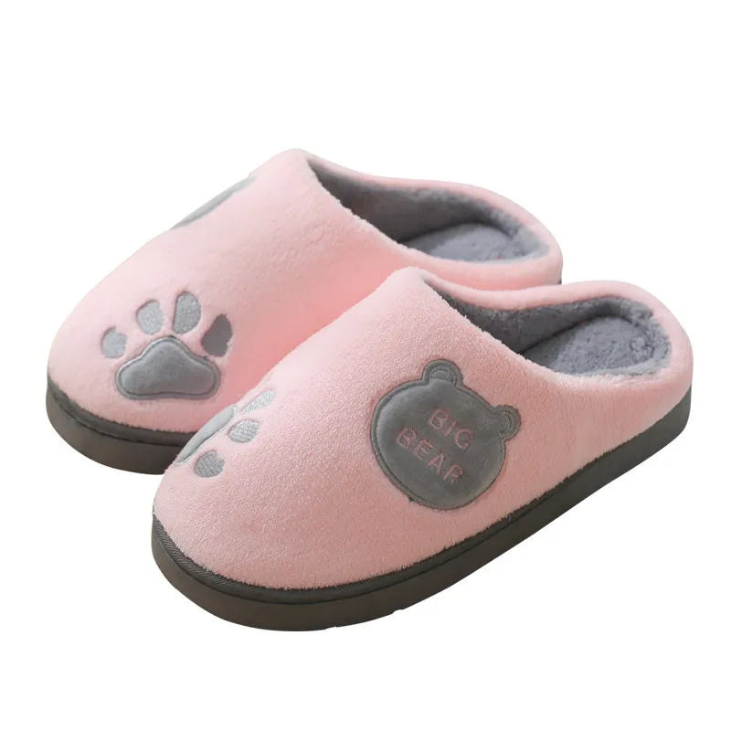 Женские тапочки домашние зимние на толстой плоской подошве с нескользящей