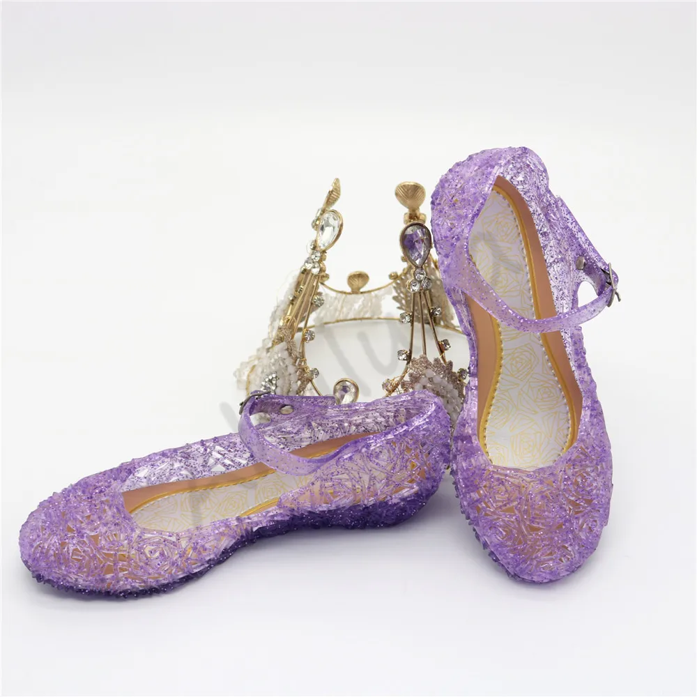 Туфли принцессы для косплея босоножки с кристаллами девочек костюмы вечеринки 5