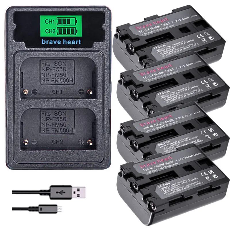 NP-FM50 NP FM50 FM55H батарейный блок + зарядное устройство с двумя USB-портами для Sony |