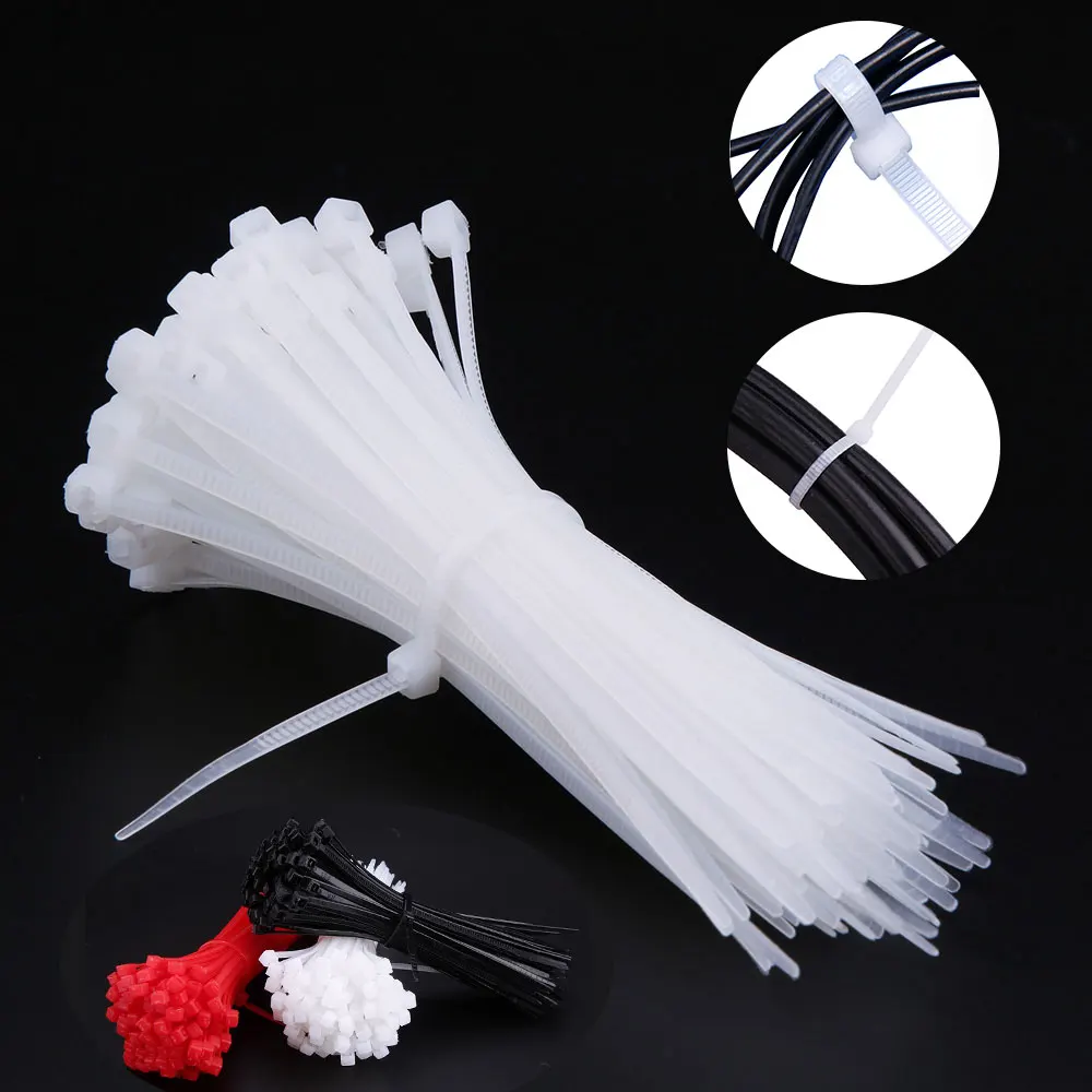 100 шт. нейлоновый кабель самоблокирующийся пластиковый провод на молнии стяжки