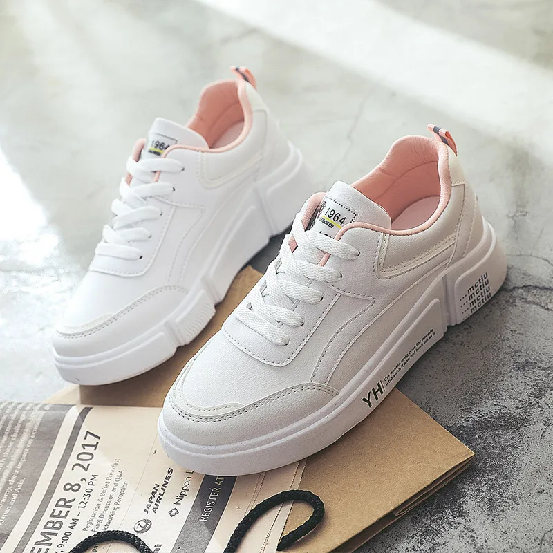 

Brand Women Shoes Flats Casual Fashion Sneakers Solid Lace-Up Loafers Leather Shoes Woman Breathable Low-cut Zapatos De Mujer