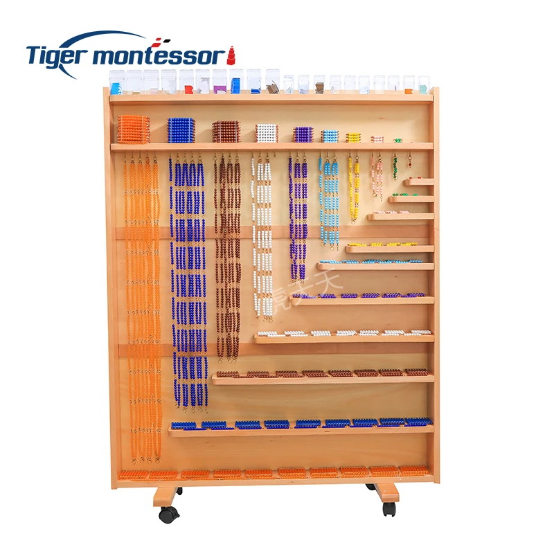 

Деревянные математические материалы Монтессори, набор бусин и шкафов из дерева с акриловыми бусинами