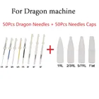 Иглы для микроблейдинга дракона, набор из 50 игл для перманентного макияжа 1R2R3R5R7R3F4F6F, Машинка для татуировки дракона