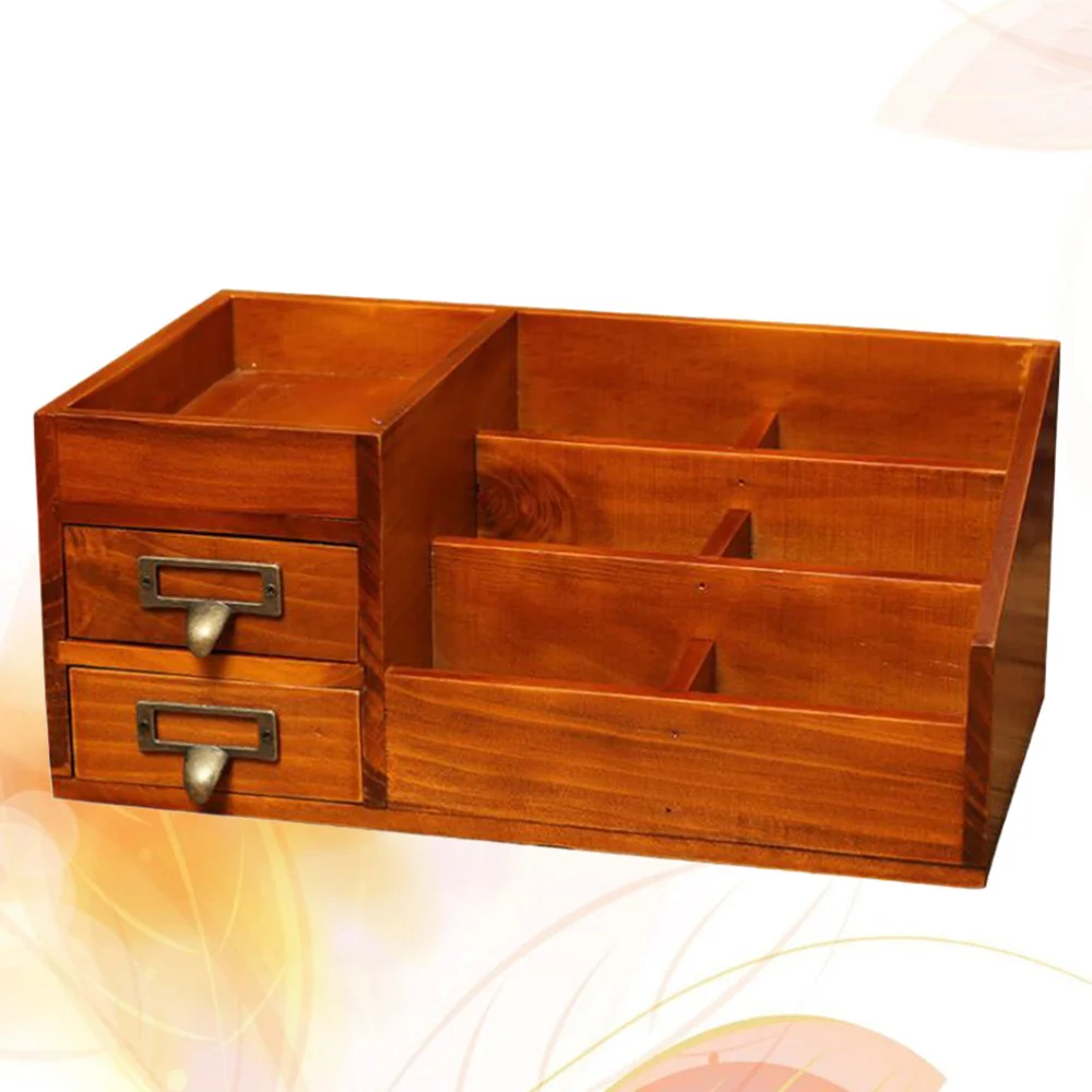 

Wooden Skin Care Products Storage Box Multi-layer Jewelry Case Cosmetic Storage Box Multipurpose 2 Drawers Makeup Holder Makeup