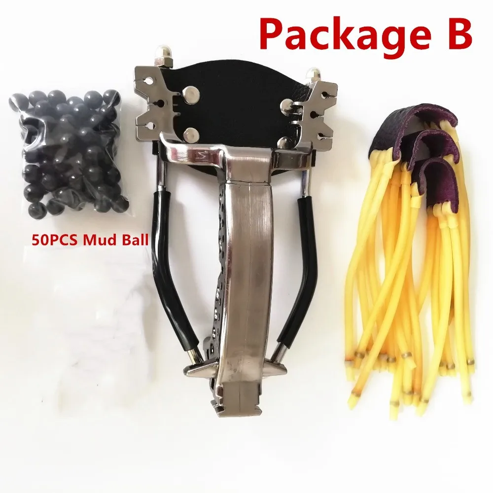 Package B Мощный Рогатка рыболовный охотничий набор Pro рыба стрельба стрела Катапульта Открытый пусковая установка или Открытый Рыбалка Охота Точная - Цвет: Package B
