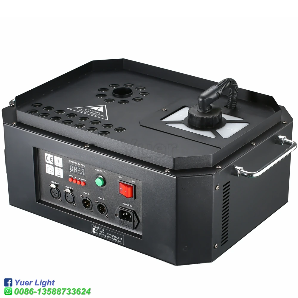 2 шт./лот 1800 Вт Светодиодная струйная машина 24x3 RGB цветные светодиоды дымовая