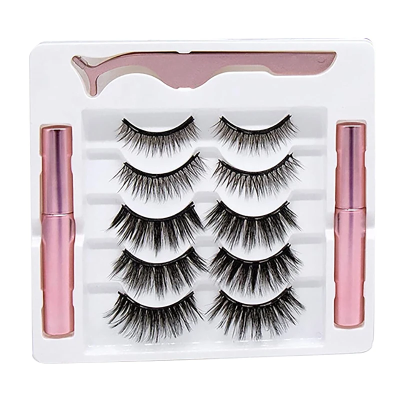 

5 Pairs Magnetic Eyelashes Waterproof Magnetic Eyelashes Set And No Glue 3D Magnetic Lashes Look Natural And Reusable