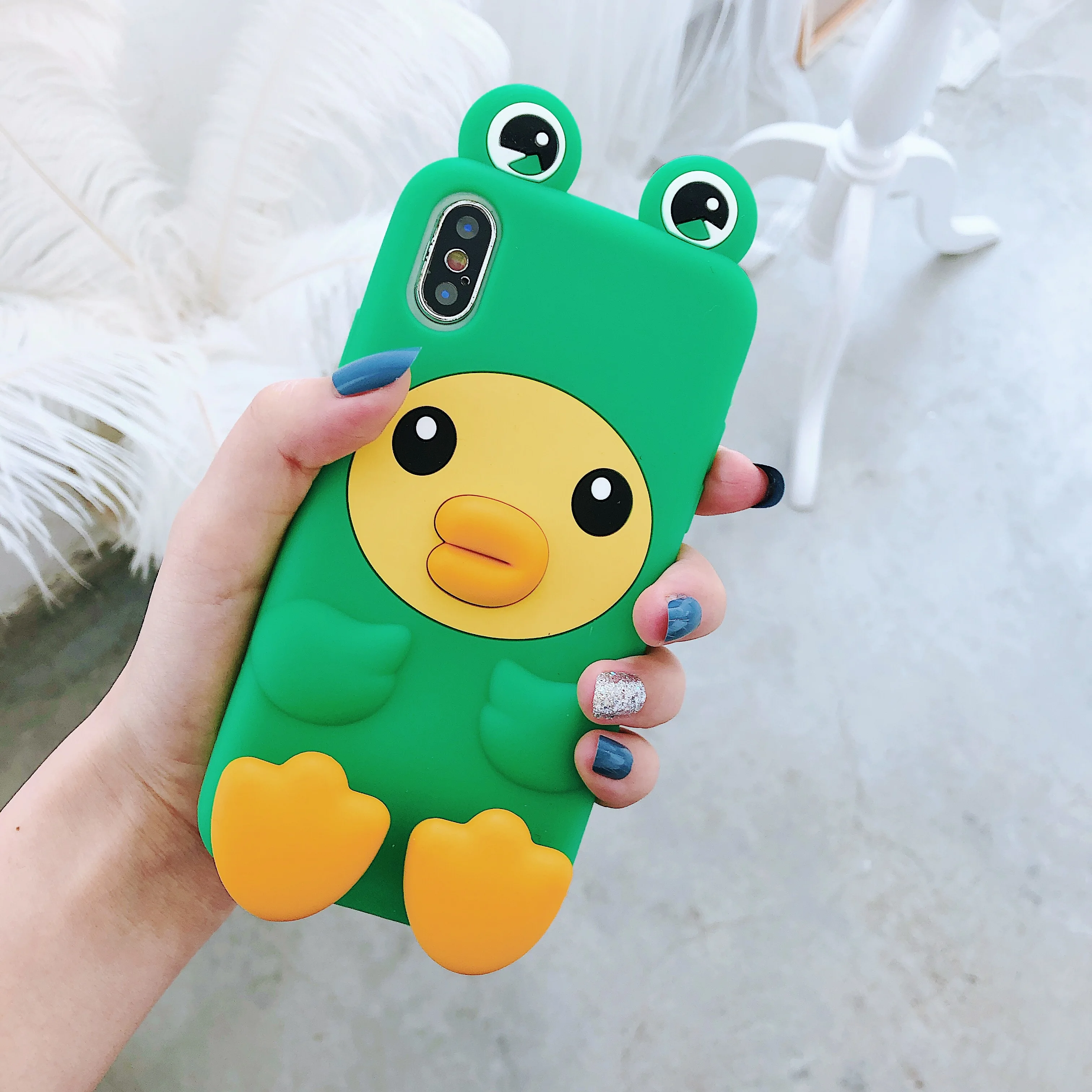 Милый 3D мультяшный чехол для iPhone X XR XS MAX Мягкий защитный телефона с изображением