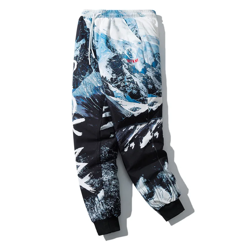 

wear men's fall / winter 2020 new down pants for men's leisure iceberg printing down thickening sports pants for men