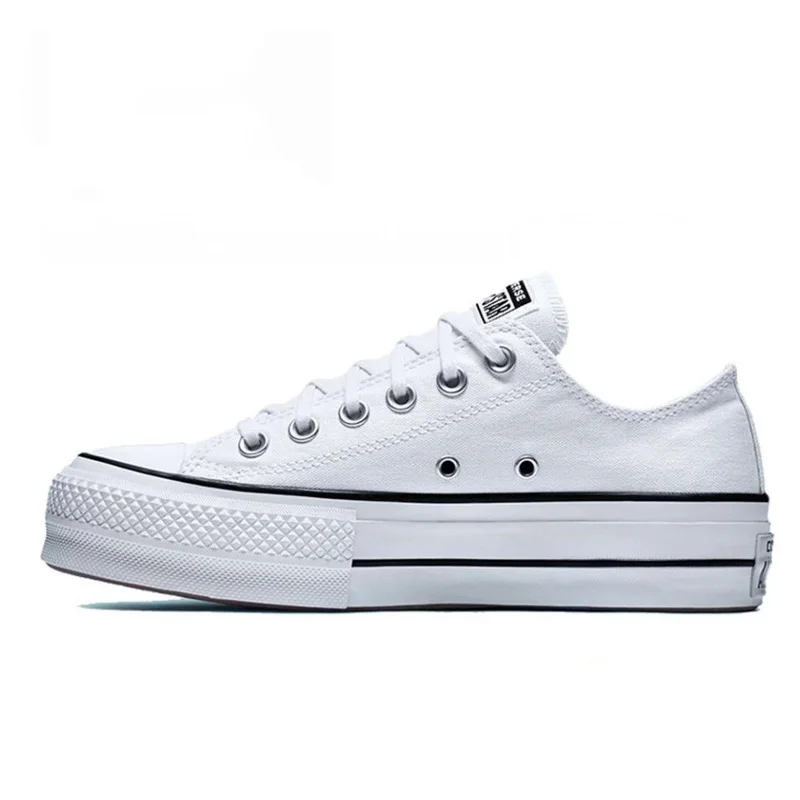 Женские парусиновые кроссовки на высокой платформе черные или белые