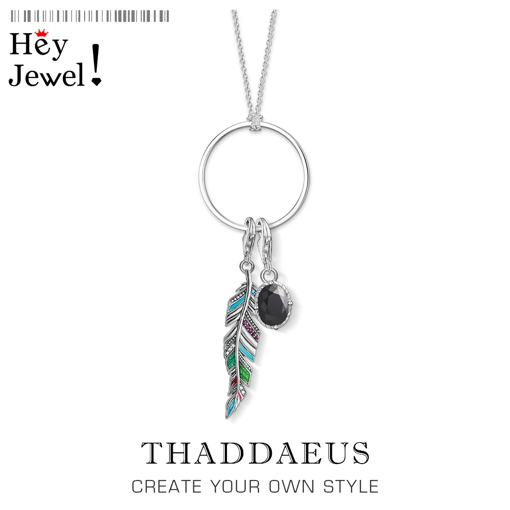 Очаровательное ожерелье с перьями и овальным камнем Весенняя мода 2020 года