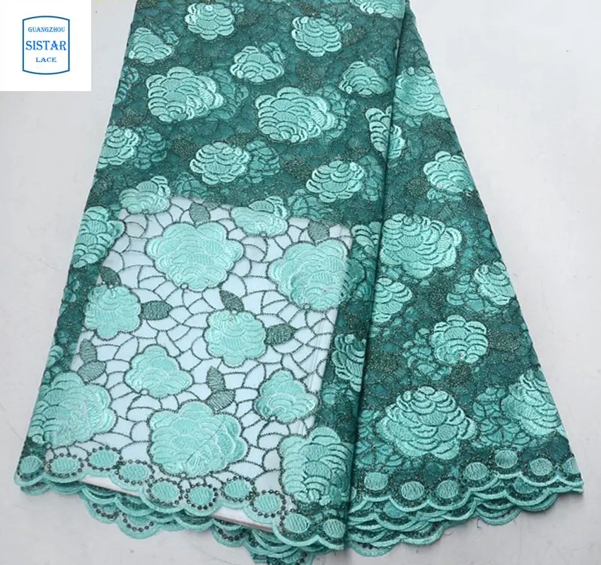 Тюль сетка кружева последние африканские шнурки 2019 камни Аква вышивка