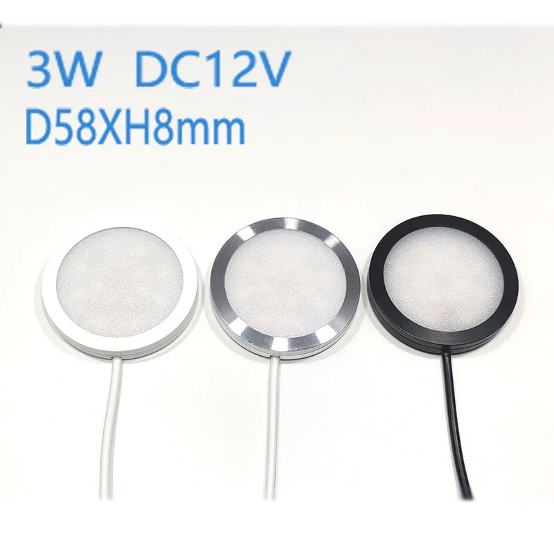 

Ceiling Light Indoor LED Lighting 12V 24V Slim 8mm Surface Mounted Panel Lamp 3W Display Downlight Cabinet Camping Spotlight