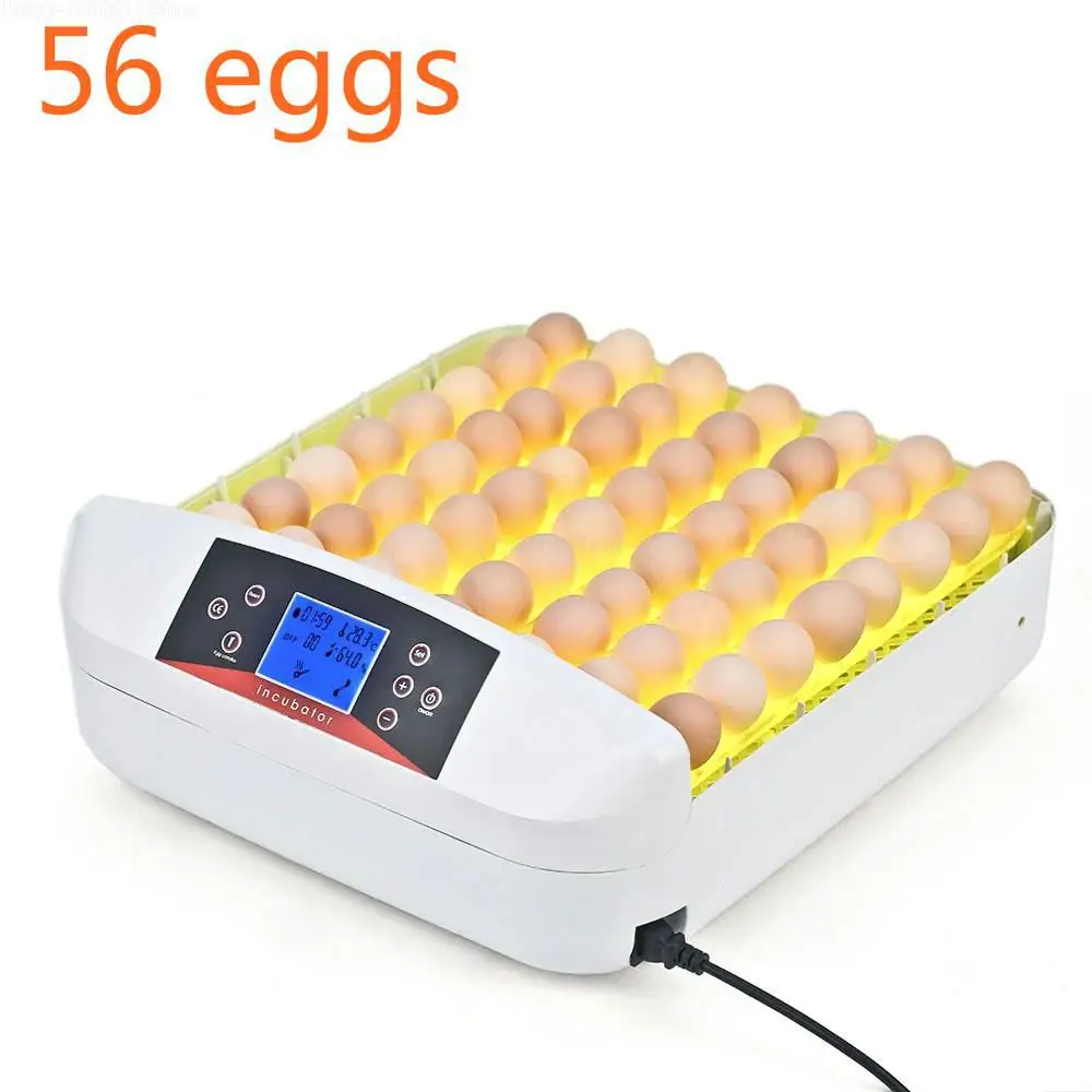 

56 Eggs Intelligent automatic Egg Incubator Hatcher Hatching Machine for Chicken Duck Transparent Plastic home equipment