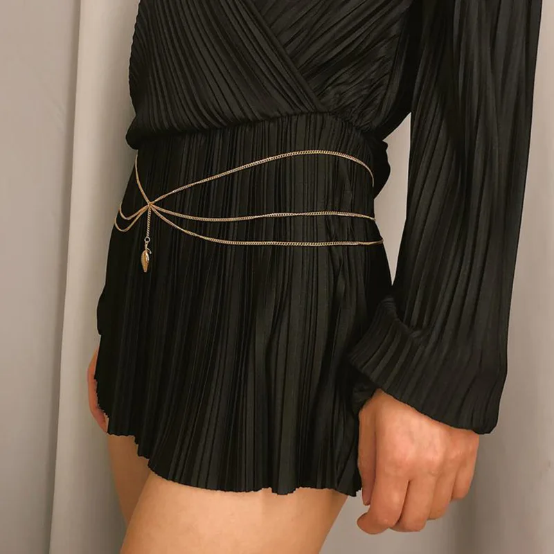 Женское вечернее платье с подвеской в форме ракушки простая длинная цепочка