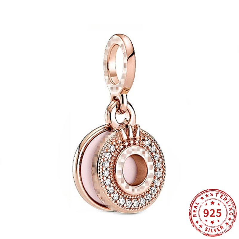 Подвески из настоящего серебра 925 пробы с розовой и золотой короной подвески