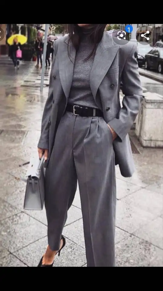 2 шт. Женский деловой костюм из куртки и брюк|Брючные костюмы| |