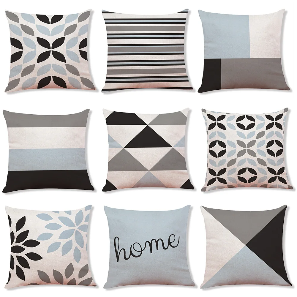 

Warm Geometric Pillowcase Home Furnishing Cotton And Linen Pillow Cover For Sofa Pillow Cushion