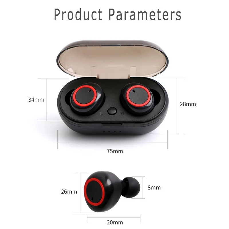 

Y50 TWS Earbuds Bluetooth-compatible 5.0 Earphone Charging Box Wireless In-Ear Touch Control Stereo Sport Waterproof Earphone