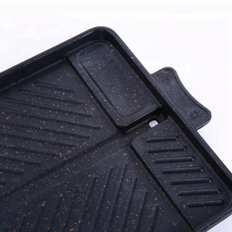 Корейский стиль рисовый камень алюминиевый поддон для выпечки квадратный гриль