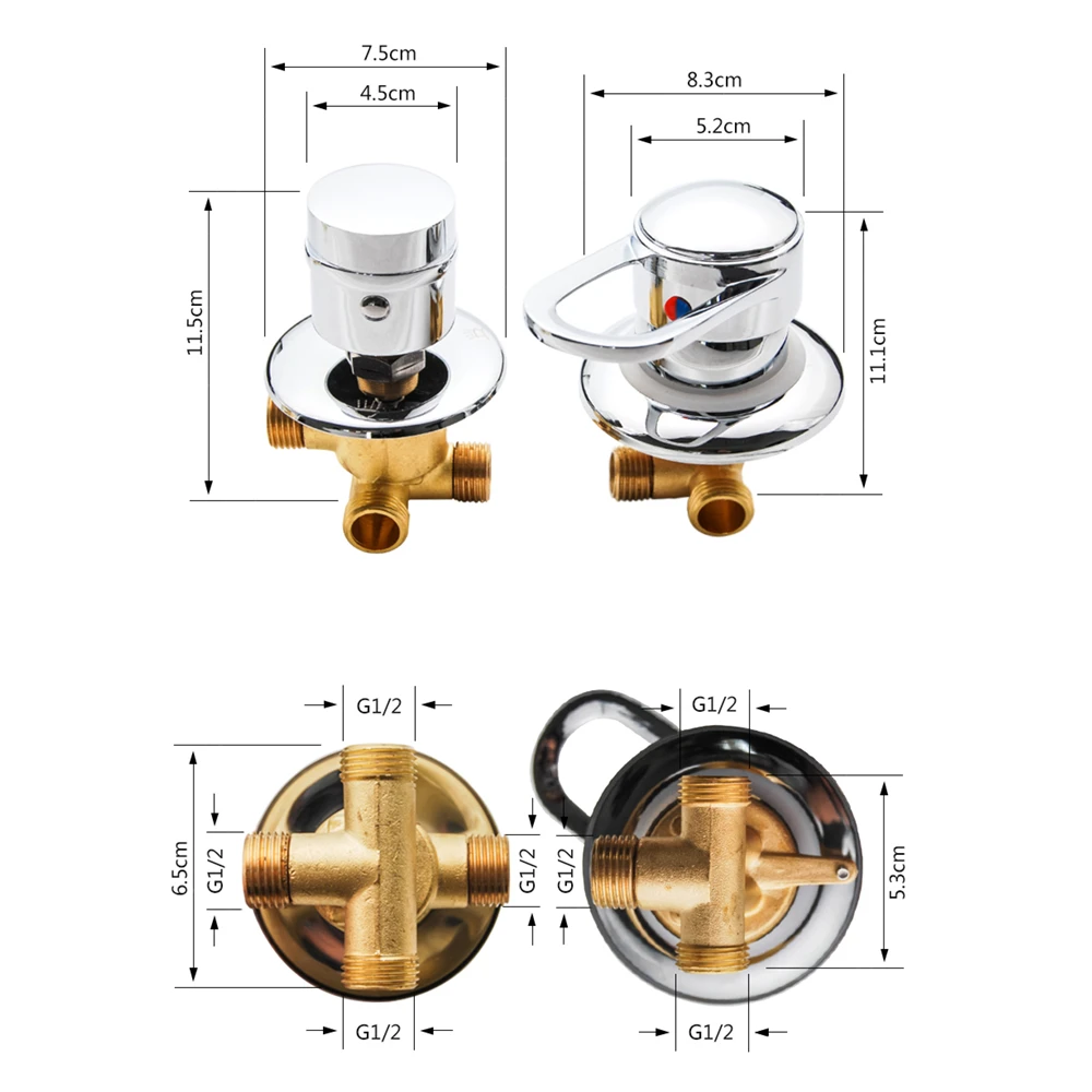 

2/3/4/5 Way Output Brass Screw Thread Connector Separate Ceramic Valve Core Shower Mixer Faucet Shower Sauna Spa Bathroom Shower