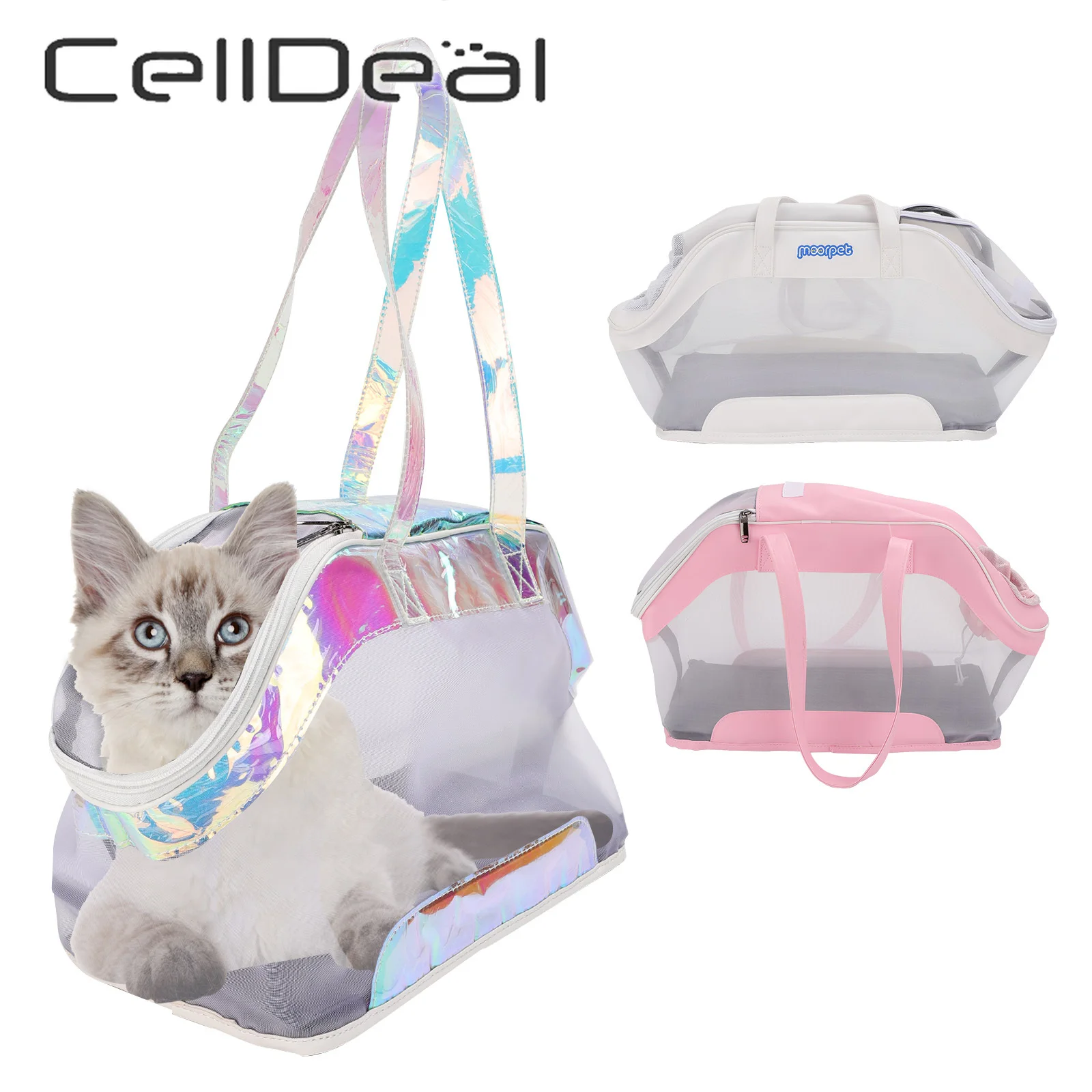 

Pet Handbag Transparent Dog Cat Carrier Bag Portable Breathable PU and Mesh Outdoor Travel Puppy Kitten Single Shoulder Bags