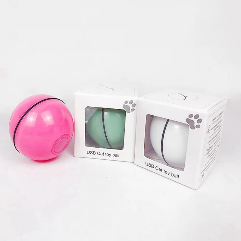 

2019 New USB Rechargeable Ball Pet Toy Automatic Rolling Ball With Flashing LED Interactive Pet Cat Jumping Ball Toys