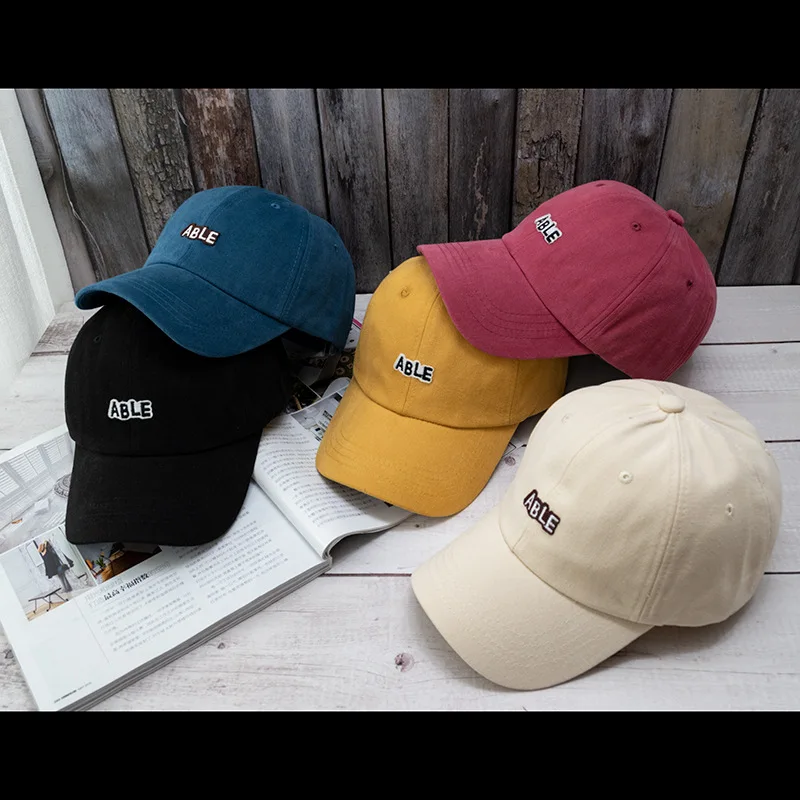 New Simple Appliqu Letter Cap Outdoor Leisure Baseball Caps Adjustable Hip Hop Hat 100%cotton Women Man Hats
