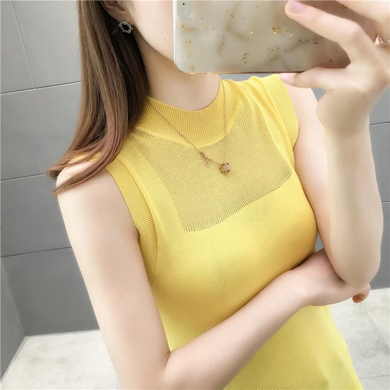 

Room 200643 10 row 2 upper] real shot round neck stitching mesh vest 19