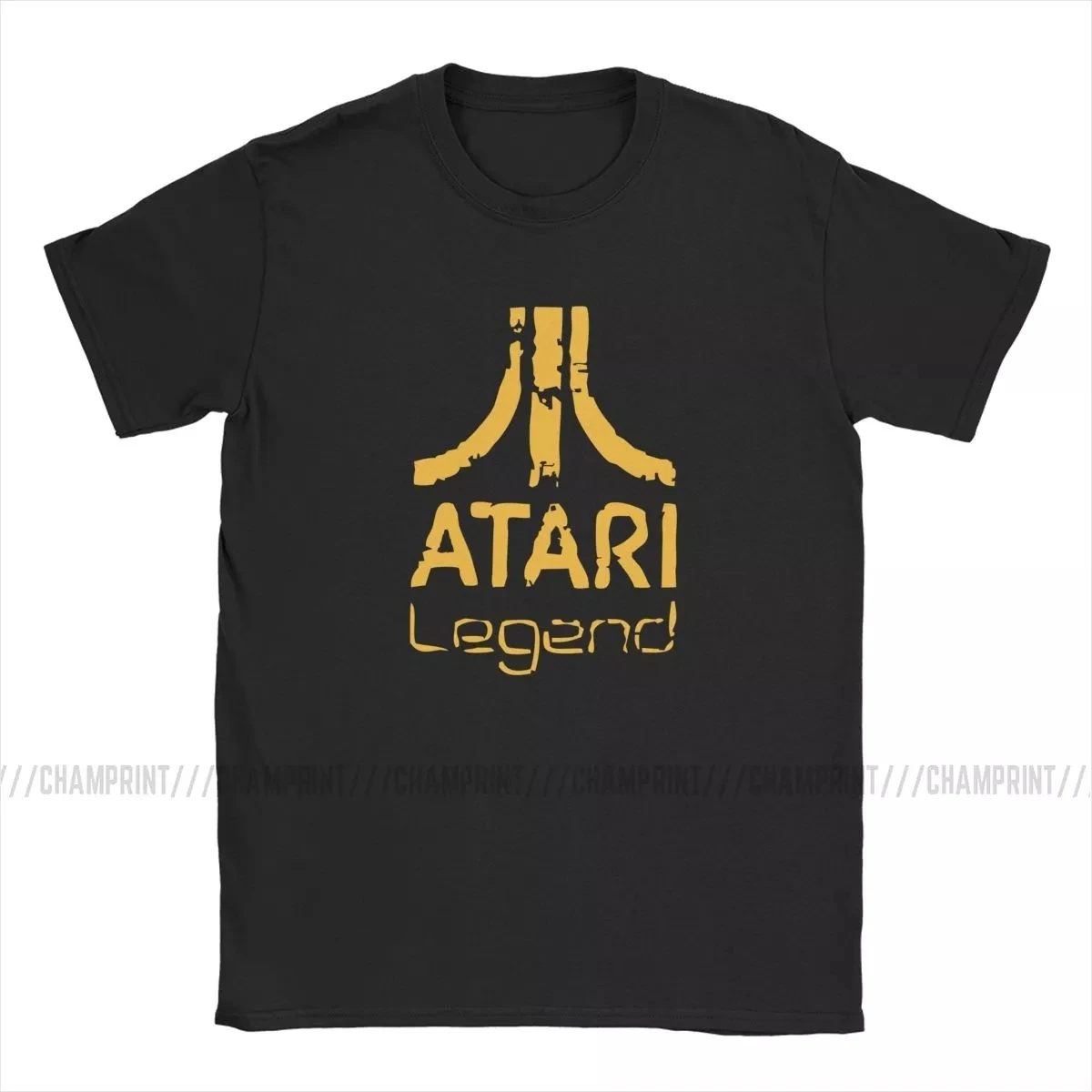 

Men Atari - Anthracite Legend Logo T Shirts Arcade Enthusiasts Atari Game Novelty Tee Shirt Round Neck T-Shirts Graphic Clothing