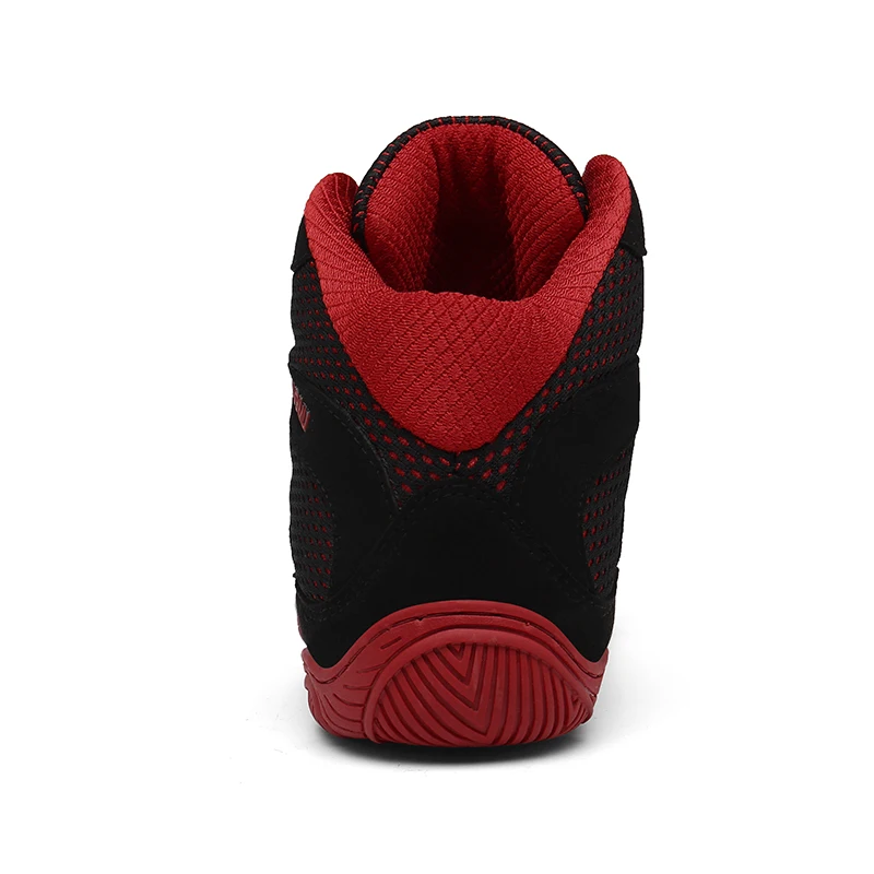 

New Unisex Boxing Boot Large Size Athletic Shoe Red Mesh Boxing Shoes Men Brand Big Boy Wrestling Shoes High Top Boxing Shoe