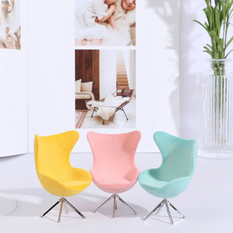 

Dollhouse Miniature Solid Color Flocking Sofa Armchair Flocking Sofa High Back Chair For Dollhouse Decals New