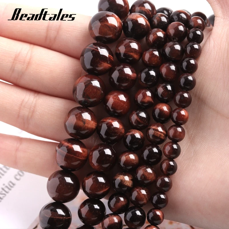 

Red Tiger Stone Bead Beads Natural Stone Natural Round Loose beads For DIY Making Bracelet Necklace Jewelry 6/8/10mm Beadtales