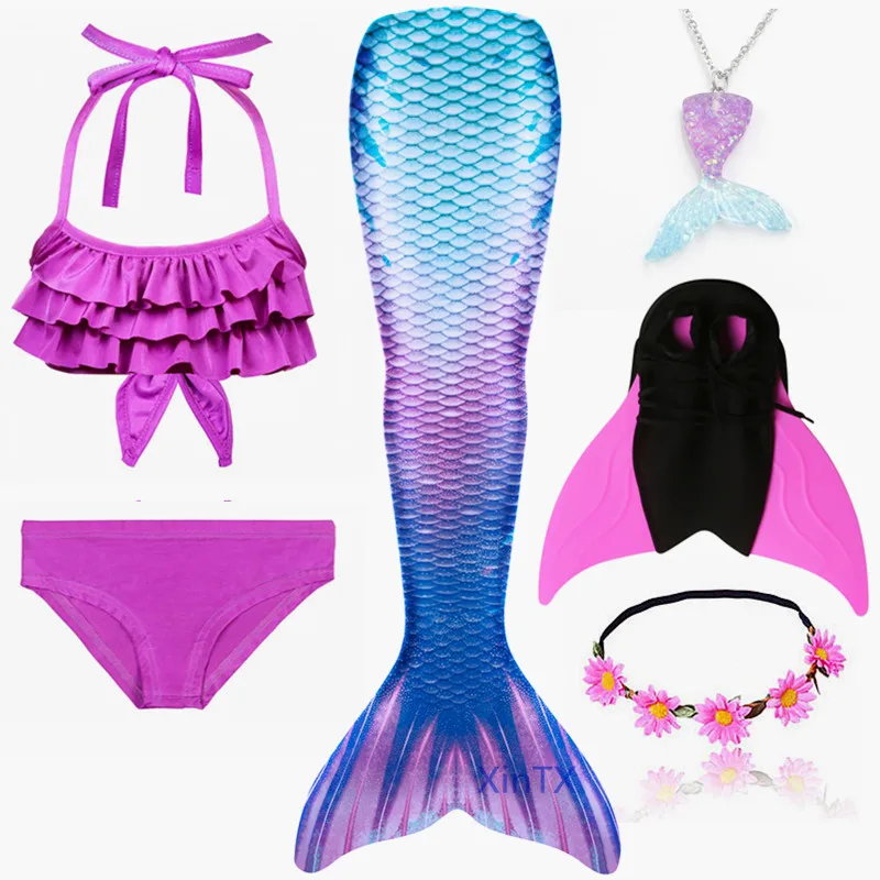 6 шт./компл. лидер продаж хвосты русалки Моноласты плавательные для детей летняя