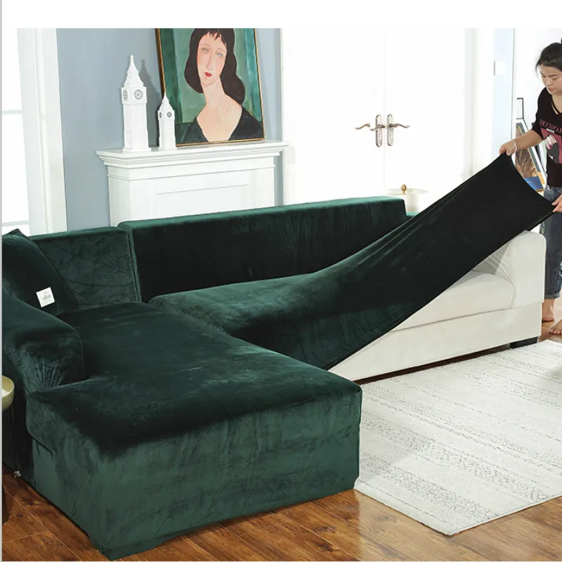 12 цветов Плюшевые Чехлы для диванов бархатные эластичные Угловые секционные