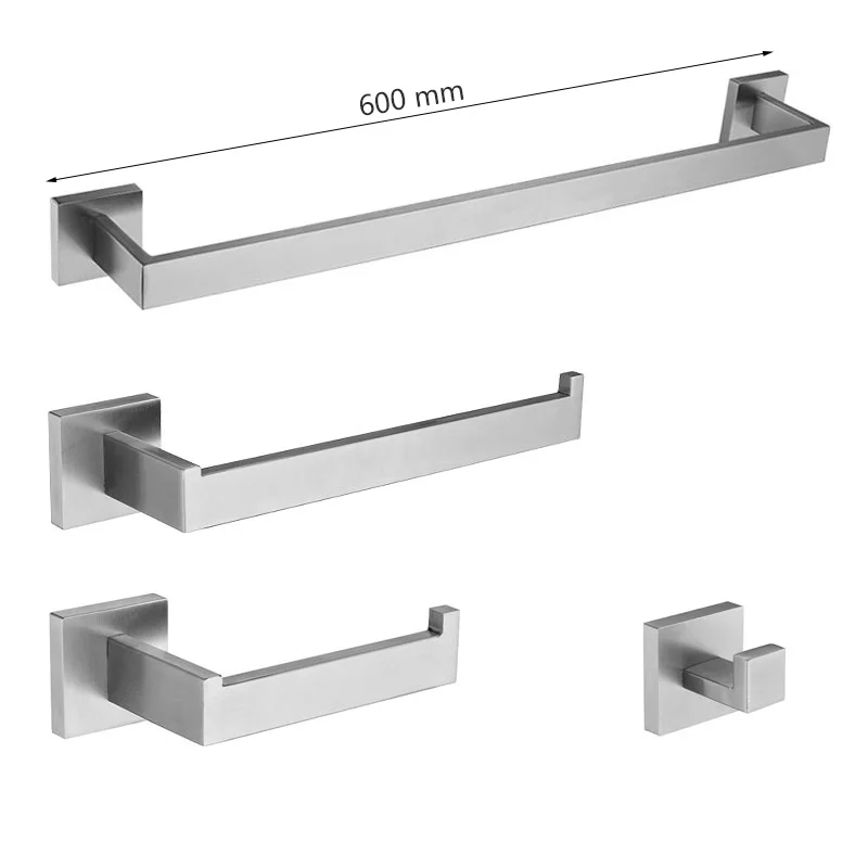 

Stainless Steel Nickel Brushed Towel Rack Toilet Paper Holder Towel Bar Hook Bathroom Accessories