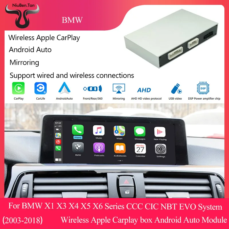 

Car Intelligent System Wireless Apple CarPlay Android Auto Module For BMW 2 3 5 7 Series X1 X3 X4 X5 X6 Support Mirroring