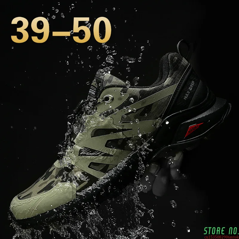 

Кроссовки мужские водонепроницаемые, Повседневная Удобная спортивная обувь, для походов, черные, большие размеры 39-50